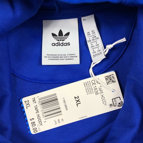 Rare Adidas Originals TNT Tape Trefoil Logo Hoodie - Picture 9 of 9